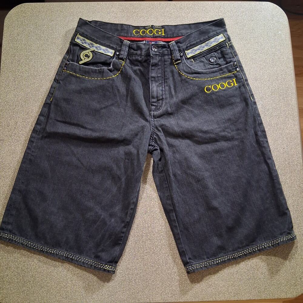 Vintage Coogi Jean Shorts Men's 36 Y2K Baggy Loose Fit Logo Hip Hop Embroidered